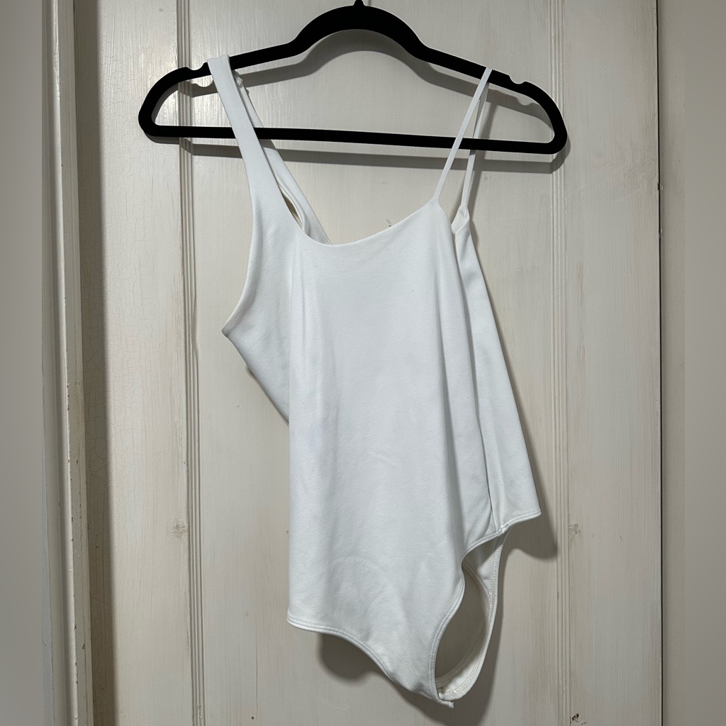 A&F White Two Strap Bodysuit